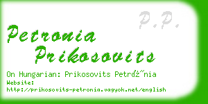 petronia prikosovits business card